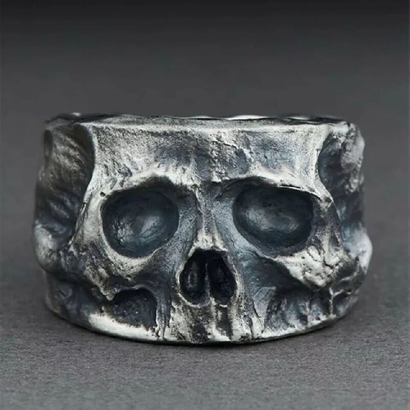 Men's Skull Ghost Head Ring Punk Style Retro Funny Ring